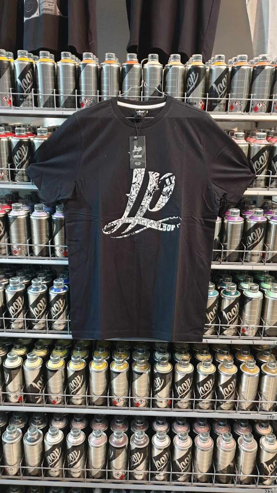 Camiseta Wrung, Edición Limitada Loop, Modelo lazo color negro